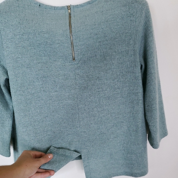 W5 Quarter Sleeve Sweater Knit Zip Back Top - Picture 7 of 9